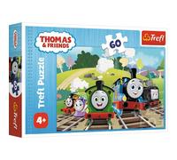 Trefl 60 Pezzi Colorati con i Personaggi Delle Fiabe di Tom & Amici, Treni, Intrattenimento Creativo, Divertimento per Bambini dai 4 anni in su Puzzle, Colore Thomas & Friends, Viaggio, 17379