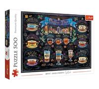 Trefl - Time For Coffee, Angelo Bonito - Puzzle 500 Pezzi - Puzzle per Gli Amanti Del Caffè, Tipi Di Caffè, Fai Da Te, Intrattenimento Creativo, Puzzle Classico per Adulti e Bambini dai 10 Anni In Su