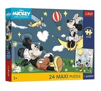 Trefl - Topolino e amici, amici del mouse - Puzzle 24 Maxi - 24 pezzi grandi, poster unico, intrattenimento creativo, per bambini dai 3 anni in su