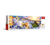 Trefl - Tramonto A Santorini, Grecia - Puzzle Panoramico 1000 Elementi - Viaggio, Paesaggio Di Vacanza, Puzzle Fai Da Te, Intrattenimento Creativo, Puzzle per Adulti e Bambini dai 12 Anni In Su