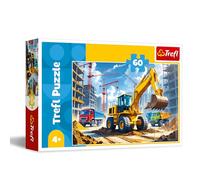 Trefl Trattore Escavatore-Caricatore 60 Pezzi-Puzzle Colorato con Camion, Intrattenimento Creativo, Divertimento per Bambini dai 4 anni, Multicolore, 17406