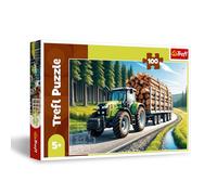 Trefl Trattore Forestale 100 Pezzi-Puzzle con Veicoli, Intrattenimento Creativo, Divertimento per Bambini dai 5 anni, Multicolore, 16493