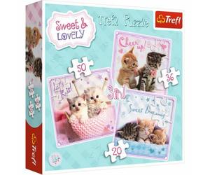 Trefl TRF34809 3 Puzzle in 1 - Dolci Gattini