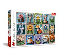 Trefl - Uncinetto - La mia passione - Puzzle da 1000 pezzi - Puzzle con animali e fiori realizzati con la tecnica dell'uncinetto, per adulti e bambini dai 14 anni in su