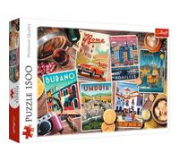 Trefl 1500 Pezzi-Collage, Viaggi, Città Europee, Moderno, Intrattenimento Creativo, Spagna, Italia, Francia, per Adulti e Bambini dai 12 Anni Puzzle, Colore Europa, 26199
