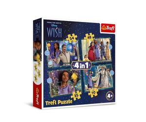 Trefl - Wish, I sogni diventano realtà - Puzzle 4 in 1, 4 Puzzle, da 35 a 70 Pezzi - Diversi Livelli di Difficoltà, Puzzle Colorati con i Personaggi delle Fiabe, Gioco per Bambini dai 4 anni