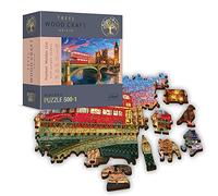 Trefl- Woodcraft 500 + 1 Elementi, Artigianato Ligneo, Forme Irregolari, Figure di Monumenti E Simboli Inglesi, per Adulti E Bambini dai 12 Anni Puzzle, Colore Palazzo di Westminster, Big Ben, Londra