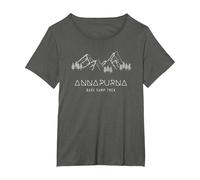 Trekking Minimalista del Nepal Mountain Annapurna Base Camp Maglietta, Donna Plus-Size, Asfalto, 2X