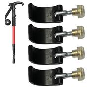 Trekking Pole Lock Replacement - 4 Pack Outer Lock Handle Nut Accessories | Durable Clip Clamp Fastener Set For Hiking, Camping, Backpacking & Mountaineering Sticks