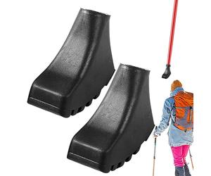 Trekking Pole Tips - Rubber Hiking Tips, Walking Stick Caps | Wear Resistant Traction Covers Replacement, Durable Non Slip Rubber Foot Protectors Replacements Stability For Mountain Trail Staffs