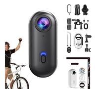 Treklon 4s Camera Wearable Snap Cam, Actionsnap-Thumb Action Camera, 170° Wide Angle, Wearable Video Recording, for Cycling, Pet Walking & Outdoors Activities (Black-High Specs-1080P,No Card)