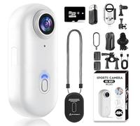 Treklon POV Camera, Treklon 4S Body Camera, HD 4K Thumb Action Cameras, Pov Pro 4K Cam, Body Cameras with Audio and Video Recording for Cycling, Ski, Diving and Outdoors Activities (White,128G)