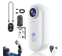 Treklon POV Camera, Treklon Body Camera, HD 1080p/4k Pocket Action Cam, ,with Ip68 Waterproof Wearable Action Cameras, 170° Wide Angle, for Travel, Pet Walking & Outdoor Sports (1080P White-A,0G)