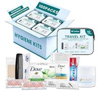Trektote Bulk Hygiene Kit per uomini e donne - (100 pezzi) Set da 10 pezzi di articoli da toeletta da viaggio, conforme TSA, elementi essenziali da viaggio, include shampoo e balsamo, bagnoschiuma