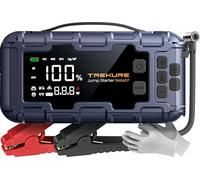TREKURE 10-in-1 Booster Avviamento Auto da 6500A e PD 45W Ricarica Rapida, Avviatore Emergenza per Auto con Compressore 160PSI, Guanti e Luci, Avviatore Batteria per Tutti Gas o 12L Diesel