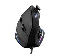 TRELC Mouse da gioco con bilanciere 5D, mouse ergonomico con 10000 DPI/11 pulsanti programmabili, mouse da gioco verticale RGB cablato per PC/laptop/e-sport/gamer (nero)