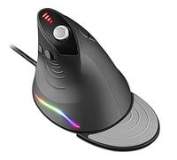 TRELC - Mouse da gioco con bilanciere 5D, mouse ergonomico con 10000 DPI/12 pulsanti programmabili/Palm Rest, mouse da gioco verticale RGB cablato per PC/Laptop/E-Sport/Gamer (per mano piccola, nero)