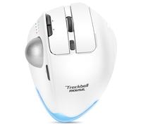 TRELC Mouse trackball wireless, mouse ergonomico a sfera con 4800 DPI/7 pulsanti programmabili, mouse con controllo del pollice, mouse ottico ricaricabile per 3 dispositivi, per Windows, PC, laptop,