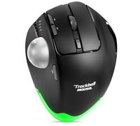 TRELC Mouse trackball wireless, mouse ergonomico a sfera con 4800 DPI/7 pulsanti programmabili, mouse con controllo del pollice, mouse ottico ricaricabile per 3 dispositivi, per Windows, PC, laptop,