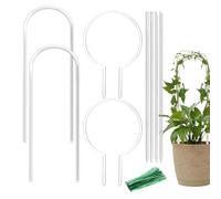 Trellis Acrilico - Supporto Decorativo Rotondo Chiaro, da Arrampicata Vite da Giardino | Supporto A Forma di Piano di Base A U con Collegamenti di Torsione per Verdure in Vaso Ivy Flower I