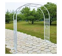 Trellis da giardino in metallo con design floreale, supporto decorativo for piante floreali da esterno, facile da montare, for cortile, prato e patio (nero)(White,3x2.3x0.4m)