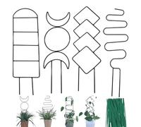 Trellis, Potted Plants Climbing Support, Metal Trellis Structures for Indoor & Outdoor Pots, Brown, Stackable Obelisk Frame Vines, Morning Glories, Pathos, and Flowering