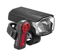 TRELOCK Set di luci per bicicletta LS 480 LIGHTHAMMER 80 LUX + LS740 (luce posteriore con funzione luce di stop) - Ricarica USB - Visibilità fino a 100 m - Indicatore di carica a LED