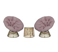 Trelomix Outsunny - Set di mobili da giardino, 3 pezzi, con tavolino da caffè e 2 sedie, set da giardino con cuscino, mobili da balcone per terrazza, colore giallo