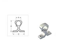 Trem-Base in Alluminio per Corrimano e Tientibene Foro 25mm A mm: 25 B mm: 60 C mm: 60