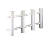 TREM Portacanne Plastica 4 Posti, Ripiani per Canne da Pesca, Bianco, 31 cm x 61.5 cm