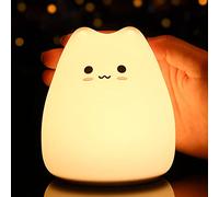 Tremdwoto lampada gatto Luce notturna per bambini, 7 Colore Lampada da notte per gatti Luce notturna a batteria per camera dei bambini,Regali per ragazzi e ragazze(cute cat)