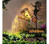 Tremdwoto luci solari da giardino,Luci Solari per Annaffiatoio con fata,lampade solare da giardino, luci solare da esterno-giardino,regalo per mamme，decorazione per,balcone, prato, patio, sentiero