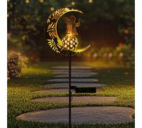 Tremdwoto luci solari da giardino，Luna della Fata lampade solari da giardino， regalo per mamme, impermeabile,luci a LED a forma di angelo, decorazione per tomba, balcone, prato, patio, sentiero