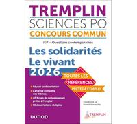 Tremplin Science Po IEP Les solidarités Le vivant: Questions contemporaines. Concours commun