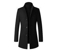 Trench a Vento Uomo Elegante Taglie Forti Capispalla Lana Caldo Cappotto Manica Lunga Doppio Petto Classico Trench Lungo da Uomo in Tweed Nuovi Ufficio Casual Giubbotto Slim Fit Mezze Stagioni Viaggi