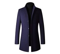 Trench a Vento Uomo Elegante Taglie Forti Capispalla Lana Caldo Cappotto Manica Lunga Doppio Petto Classico Trench Lungo da Uomo in Tweed Nuovi Ufficio Casual Giubbotto Slim Fit Mezze Stagioni Viaggi