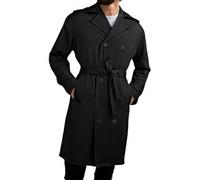 Trench Cappotto da uomo elegante lungo con cintura, con bottoni a doppia fila, cappotto invernale casual, tinta unita, giacca a vento leggera, slim fit, giacca invernale a maniche lunghe, per le mezze