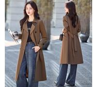 Trench Cappotto Elegante Doppiopetto Stile Classy Marrone Autunno CF61368