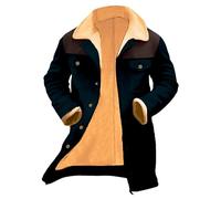 Trench Coat - Giacca invernale da uomo, lunga, in cotone, caldo, da uomo, foderata, con chiusura lampo, per il tempo libero, comoda giacca per le mezze stagioni, con tasca, bronzo, 3XL