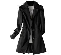 Trench da donna di media lunghezza,Cappotto Classico Antivento Giacca Cappotto Lungo Elegante Softshell Coat Calda con Tasche Traspirante Caldo leggero Soprabito per Esterni