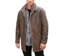 Trench da uomo a 3/4 di media lunghezza, in vera pelle, stile vintage Dean Winchester, giacca lunga da auto, Marrone vintage., 4XL