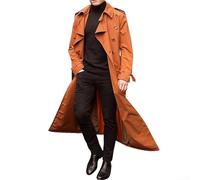 Trench da uomo con orlo allungato e costruzione di ispirazione vintage, progettato per l'uso quotidiano e dopo l'orario (M, arancione)