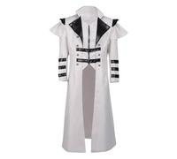 Trench da uomo medievale con zip e spacco frontale