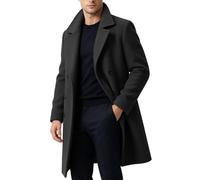 Trench da uomo ufficiale, lungo, impermeabile | Cappotti invernali da uomo di media lunghezza, tinta unita, con risvolti, comodo cappotto casual, alla moda