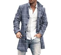 Trench di Lana Uomo Lungo Caldo Giubbotto Lana Elegante Soprabito a Maniche Lunghe Media Lunghezza Business Trench Lungo da Uomo a Vento Classico Taglie Forti Nuovi Capispalla Viaggi Invernale Casual