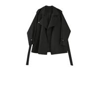 Trench dimagrante di media lunghezza per le donne con fodera in cotone giacca ispessita in vita, 051 Pantaloncini Neri, M