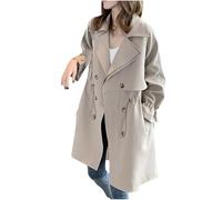Trench Donna con Cappuccio Cappotto Doppiopetto Lungo Classico Antivento Piumino 100 Grammi Donna Spolverino Donna Giacca Imbottita In Cotone Leggero Primavera E Autunno Moda Donna