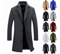 Trench formale da uomo Blazer da uomo Cappotto monopetto da lavoro soprabito da lavoro con risvolto tacca abbottonatura Trench Coat Vestibilità regolare da ufficio per i giorni feriali Capispalla a