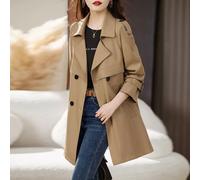 Trench Leggero Elegante Con Cintura Regolabile Antivento Cachi Chiaro CF60929