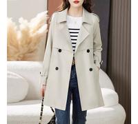 Trench Leggero Elegante Con Cintura Regolabile Antivento Colore Beige CF60929